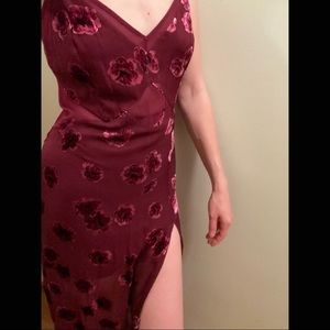 FOR LOVE & LEMONS-SOPHIE VELVET FLORAL MAXI DRESS